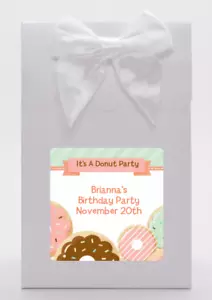 Donut Party - Bolsos de regalos personalizados para fiesta de cumpleaños - Juego de 12 - Imagen 1 de 5