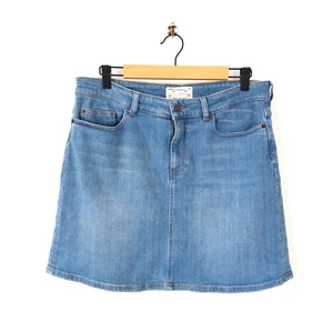 Fat Face Hope Denim Mini Skirt Size 12 Light Blue Wash Cotton Stretch - Picture 1 of 24
