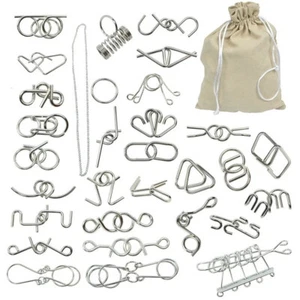 30 Pcs IQ Test Mind Game Toys Brain Teaser Metal Wire Puzzles Magic Trick Toy - Picture 1 of 1