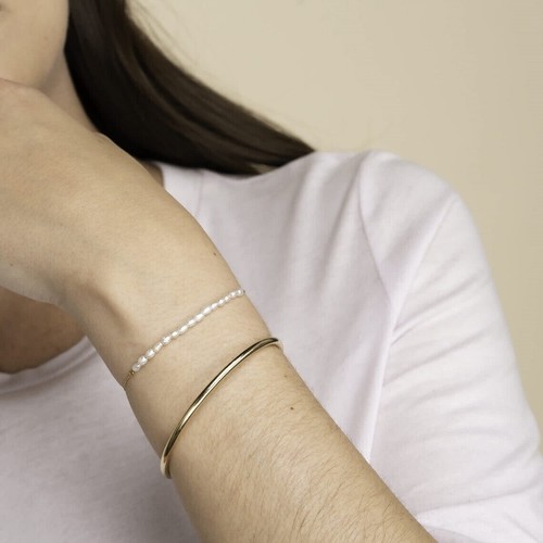 VALENTINO Bracciale Perla Naturale Bracciale Perline di Perla Argento Sterling 925