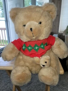Vintage Chosun Christmas Bear with Baby 14" with Original Tag - Picture 1 of 4