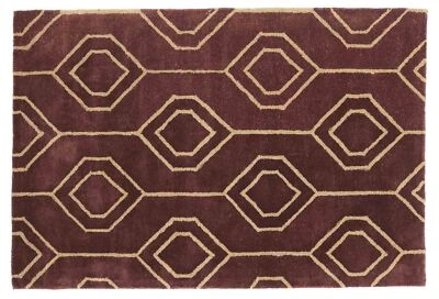 Kurzflor Teppich 120x180 Rot Durchgemustert Handarbeit Handtuft Modern 302 - Bild 1 von 4