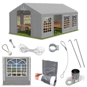 Partyzelt 5x8 Pavillon Bierzelt Festzelt Gartenzelt Markt Zelt 8x5 grau PVC - Bild 1 von 9