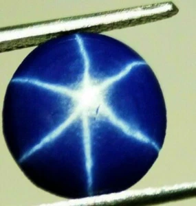1.70 Cts. Natural 6 Rays Blue Star Sapphire Round Shape Certified Gemstone - Picture 1 of 6