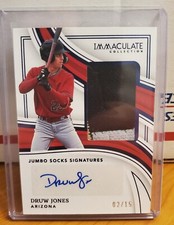 DRUW JONES 2023 PANINI IMMACULATE COLLECTION JUMBO SOCKS PATCH AUTO /15