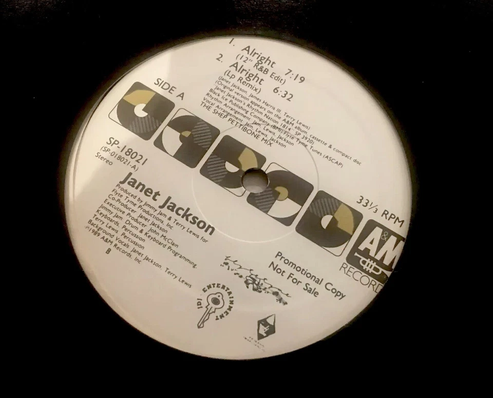Janet Jackson Alright Rare Single LP Vinyl 12" SP-18021 Promo Out of Print New - Image 1 of 4