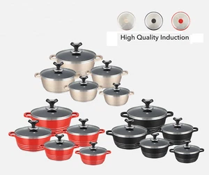 GLAXA Druckguss Antihaft Keramikbeschichtet Kochen/Kasserolle Topf 10tlg Set Induktion - Bild 1 von 7