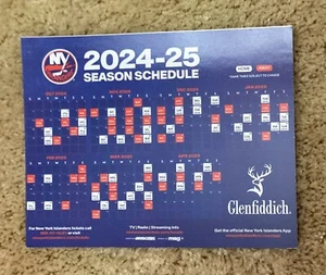 2024-25 NHL Season New York Islanders Team Magnetic Schedule SGA Glenfiddich - Bild 1 von 2