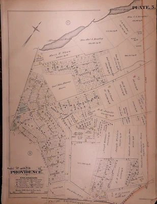 Mapa Plat Atlas 1882 PROVIDENCE, RHODE ISLAND - Porción de WARD 10 - #5 (14x18) Foto 1 de 2