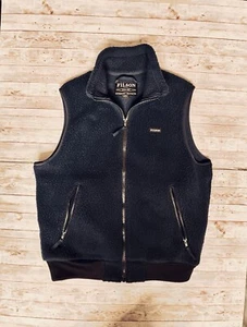 Chaleco polar Filson Sherpa azul marino Polartec oscuro para hombre grande - Imagen 1 de 8