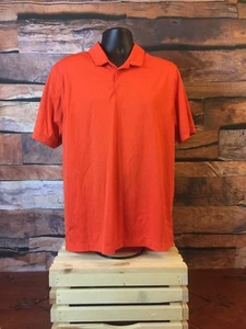 Nike Golf Polo Shirt Large Dri-Fit Standard Fit Uomo Arancione Manica Corta Preppy - Foto 1 di 5