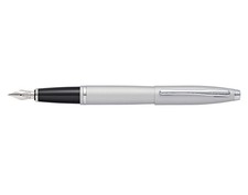 Cross Calais Fountain Pen, Medium Point, Chrome Barrel, With 6 Bonus Refills