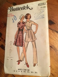 VINTAGE BUTTERICK 6283 MISSES SZ 10 DRESS TUNIC & PANTS PATTERN - Picture 1 of 3