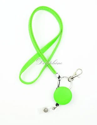 Collar de cuero cordón e insignia carrete retráctil soporte de identificación llavero  Foto 1 de 2