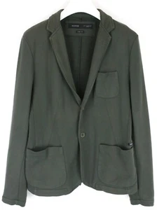 Guess Slim Fit Blazer Men's Large Single Breasted Jersey Reverse Green - Picture 1 of 9