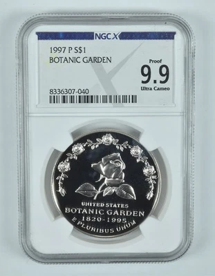 1997-P Botanic Garden Commemorative Silver Dollar Proof 9.9 NGC X NGCX *2669 - Image 1 of 4