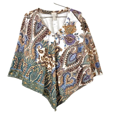 Chico's Paisley Cape/Poncho Sz S/M EUC - Image 1 of 4