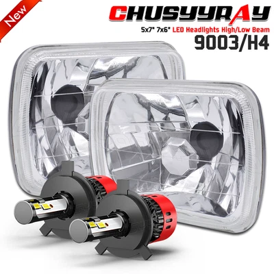 Para Ford Bronco II 1984-1987 - Par de faros LED de vidrio de 7X6 pulgadas haz alto/bajo Foto 1 de 4