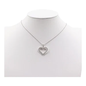 Ladies 14k White Gold Diamond (0.38ctw) Heart 18" Necklace (PZ1003219) - Picture 1 of 2