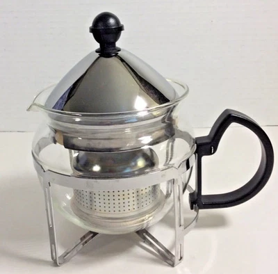 Glass Tea or Coffee Pot with Retractable Infuser With Stand Unbranded CLEAN - Image 1 of 4