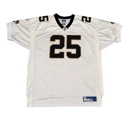 Винтажная мужская футболка Reebok NFL 3XL 56 белая New Orleans Saints Reggie Bush 25 - Изображение 1 из 4