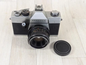 Vintage Praktica Super TL2 SLR Camera 35mm Film Silver Black + Lens - Untested - Picture 1 of 7
