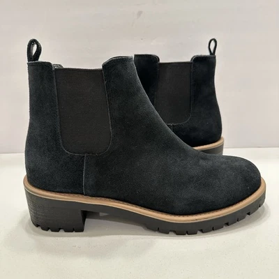 Bota Chelsea Blondo Matilda Gamuza Impermeable Taco Negra Mujer’s Talla 9 Foto 1 de 4