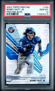 2024 TOPPS PRISTINE BLUE REFRACTOR Pulsar #144 BOBBY WITT JR. 74/75 PSA 10 - Picture 1 of 2
