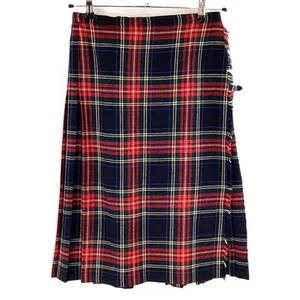 Moffat Weavers schwarz Stewart Tartan reine Schurwolle Leder Riemen Kilt 29" klein - Bild 1 von 4