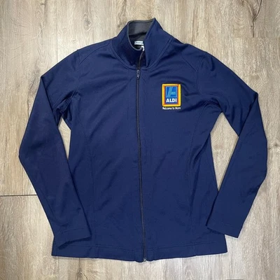 Aldi Uniform Full Zip Jacket Blue Navy Ladies Women's Medium - Image 1 of 4
