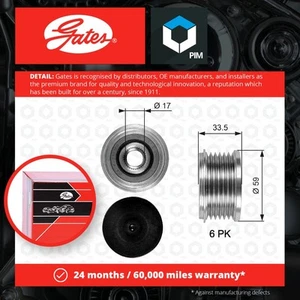 Overrunning Alternator Pulley fits CITROEN BERLINGO 1.6D 1.9D 1998 on Clutch New - Picture 1 of 2