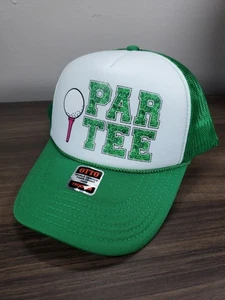 Golfing "Par Tee" Trucker Hat Golf Party Green Mesh Snapback Cap Otto Foam - Picture 1 of 11