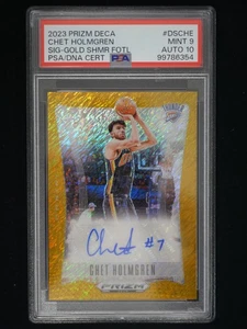 2023-24 Panini Prizm Deca Chet Holmgren Signatures Prizms Gold Shimmer FOTL /10 - Picture 1 of 2