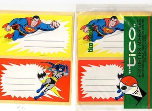 SUPERMAN BATMAN 6 etichette adesive Tico school SIGILLATE - Imagen 1 de 1