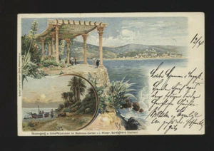 Lithgo Card Bordighera, Column Entrance + Bushel Palms in the Madonna Garden (SO43) - Picture 1 of 2