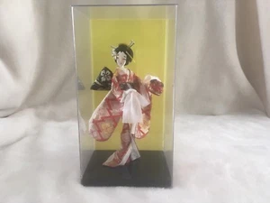 Vintage Japanese Geisha Doll In Plastic Case 20 cm tall - Picture 1 of 11
