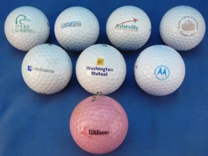 8 LOGO ADVERTISEMENT GOLF BALLS, DUCKS UNLIMITED, MOTOROLA, BASKET CAPITAL, MORE - Picture 1 of 3