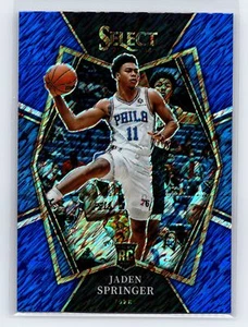 2021 PANINI SELECT JADEN SPRINGER #180 BLUE SHIMMER RC  76ERS - Picture 1 of 2