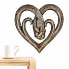 Wall Hanging Heart Plaque Decor, Love Holding Hands Wood Art Wall Decoration