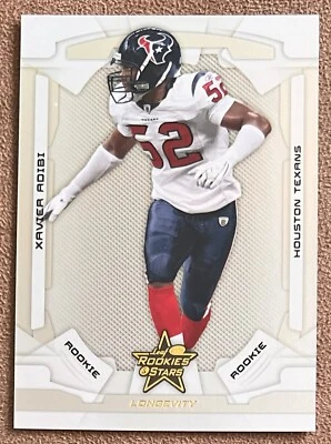 2008 Leaf Rookies & Stars Longevity #185 Xavier Adibi /999 Houston Texans RC SP - Image 1 of 2