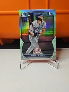 2023 Bowman Chrome 1st SPENCER JONES Green Lunar Glow Refractor #BCP-139 Yankees - Picture 1 of 4