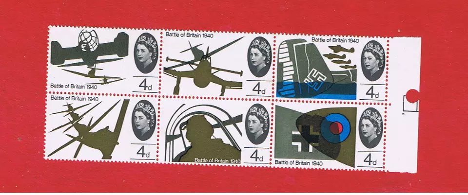 Great Britain #435b   MNH OG  block of 6  Planes  Free S/H - Image 1 of 1
