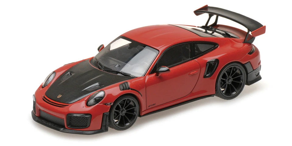 Minichamps 1/18 PORSCHE 911 GT2RS 2018 RED WITH BLACK WHEELS - 155068307