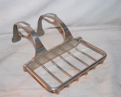 Antique J C JEWETT Heavy Nickeled Brass Claw Tub SOAP DISH - Image 1 of 4