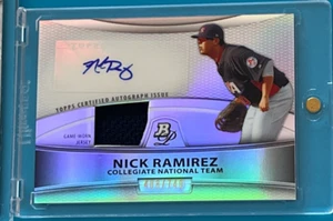 2010 BOWMAN PLATINUM + JERSEY RELIC - AUTO - NICK RAMIREZ (RC's) Serial #'d /740 - Picture 1 of 5