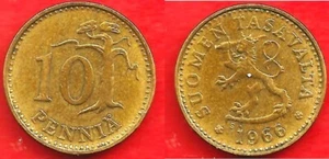 FINLANDE . 10 PENNIA 1966 - Imagen 1 de 1
