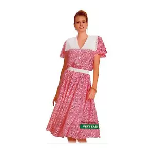 UNGESCHNITTENES 80er Kleid Schnittmuster Taschen breiter Kragen B30,5-36 Butterick 6163 - Bild 1 von 3