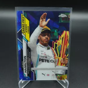 2020 TOPPS CHROME FORMULA 1 F1 LEWIS HAMILTON GRAND PRIX WINNER SAPPHIRE #139  - Picture 1 of 2