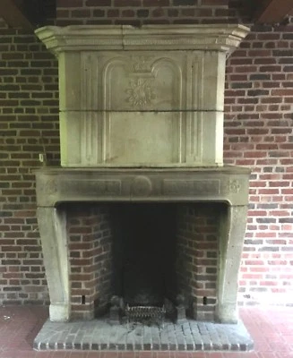 Cheminée en pierre de Bourgogne Cheminée a trumeau en pierre Cheminée ancienne - Photo 1/4