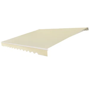 12'×10' Retractable Patio Awning Aluminum Sunshade Shelter Deck Outdoor Beige - Picture 1 of 9
